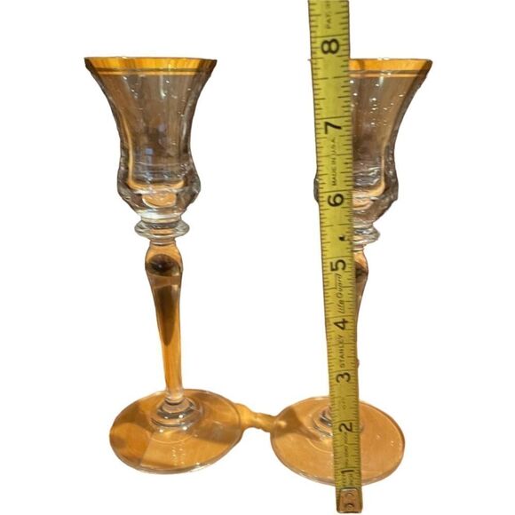 Set of gold trim candle holders - Picture 2 of 2